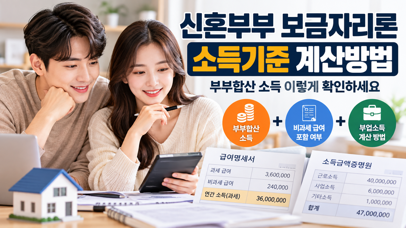 신혼부부 보금자리론 소득기준 계산방법
